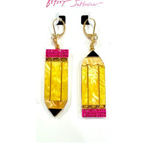 NWT Betsey Johnson Pencil Earrings • Back to School • Teacher